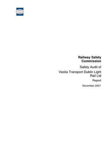 Publication cover - Safety Audit of Veolia 2007