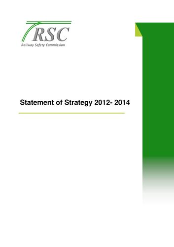 Publication cover - RSC Statement of Strategy 2012-2014