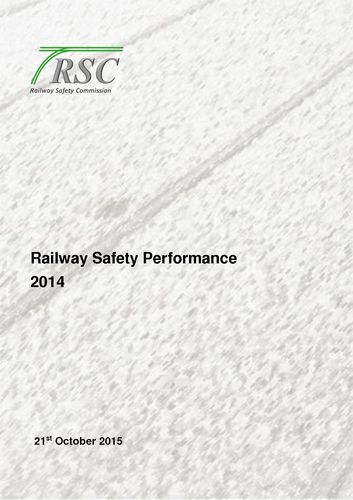 Publication cover - Railway Safety Performance Ireland 2014 - RSC Supervision